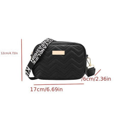 Quilted Crossbody Bag Women's Square Purse 6.69 Inch