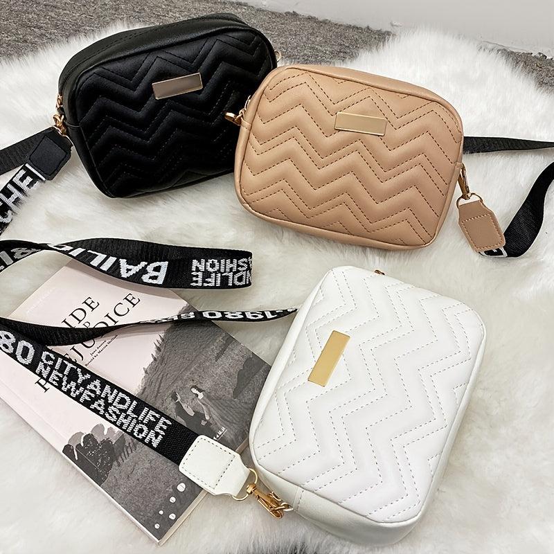 Quilted Crossbody Bag Women's Square Purse 6.69 Inch