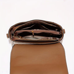 Geometric Crossbody Bag Top Handle Flap Satchel Handbag