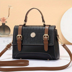 Geometric Crossbody Bag Top Handle Flap Satchel Handbag