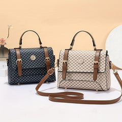 Geometric Crossbody Bag Top Handle Flap Satchel Handbag