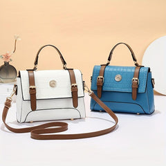 Geometric Crossbody Bag Top Handle Flap Satchel Handbag
