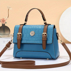 Geometric Crossbody Bag Top Handle Flap Satchel Handbag