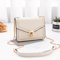 Square Shoulder Bag Metal Chain Flap Shoulder Bag Faux Leather Crossbody Bag