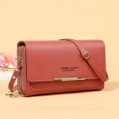 Letter Graphic Crossbody Bag Metal Decor Flap Wallet