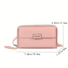 Letter Graphic Crossbody Bag Metal Decor Flap Wallet