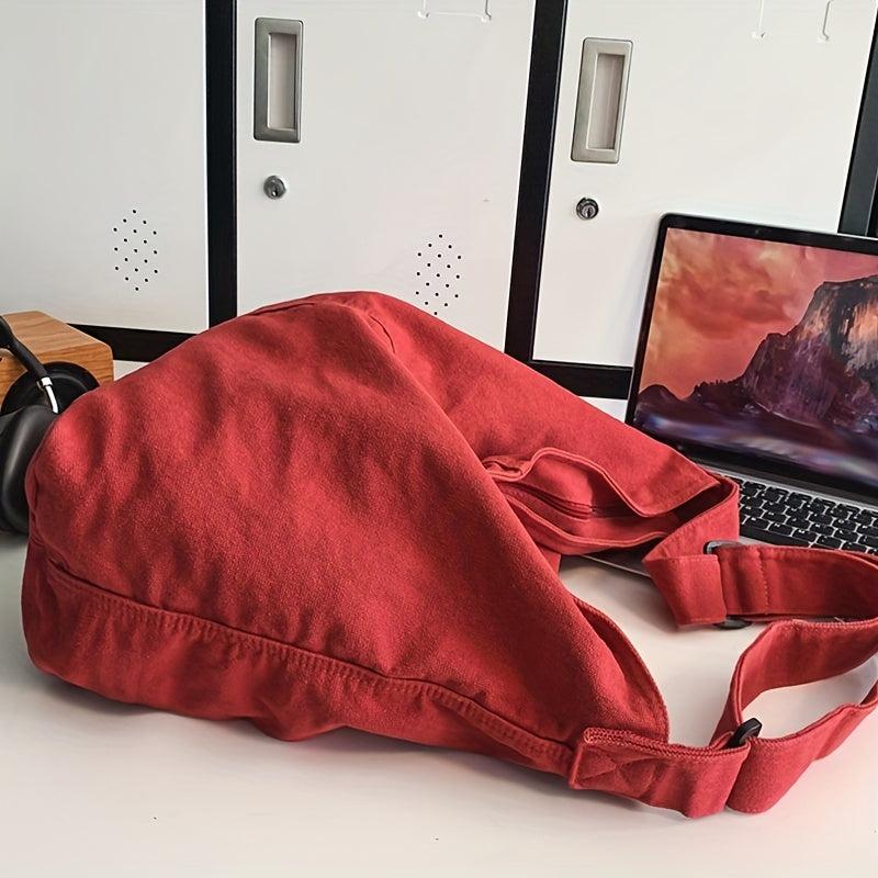 Large Crossbody Canvas Hobo Bag for School Travel Work