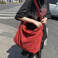 Large Crossbody Canvas Hobo Bag for School Travel Work