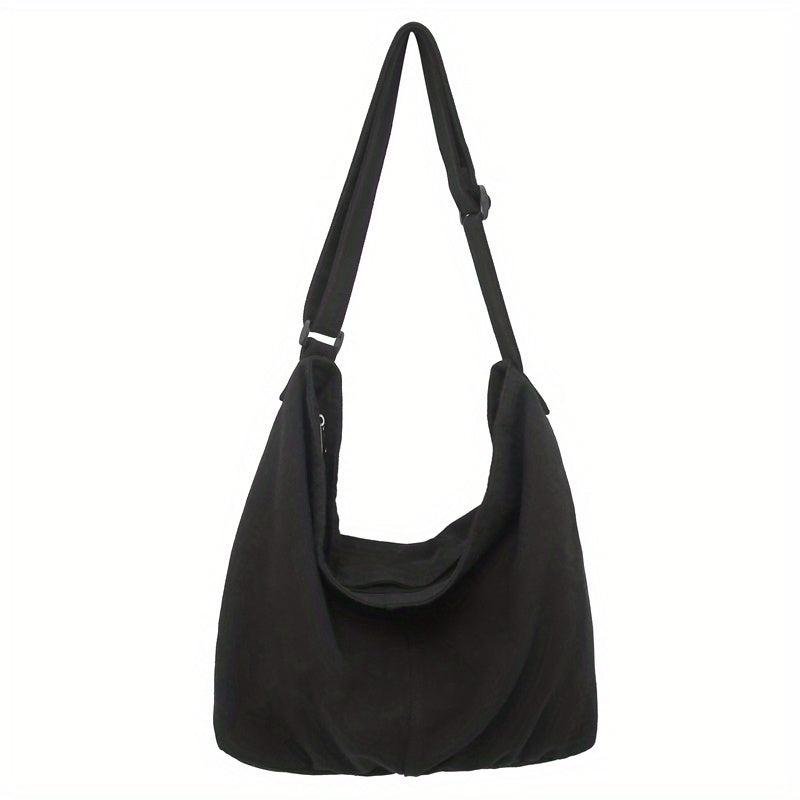 Large Crossbody Canvas Hobo Bag for School Travel Work
