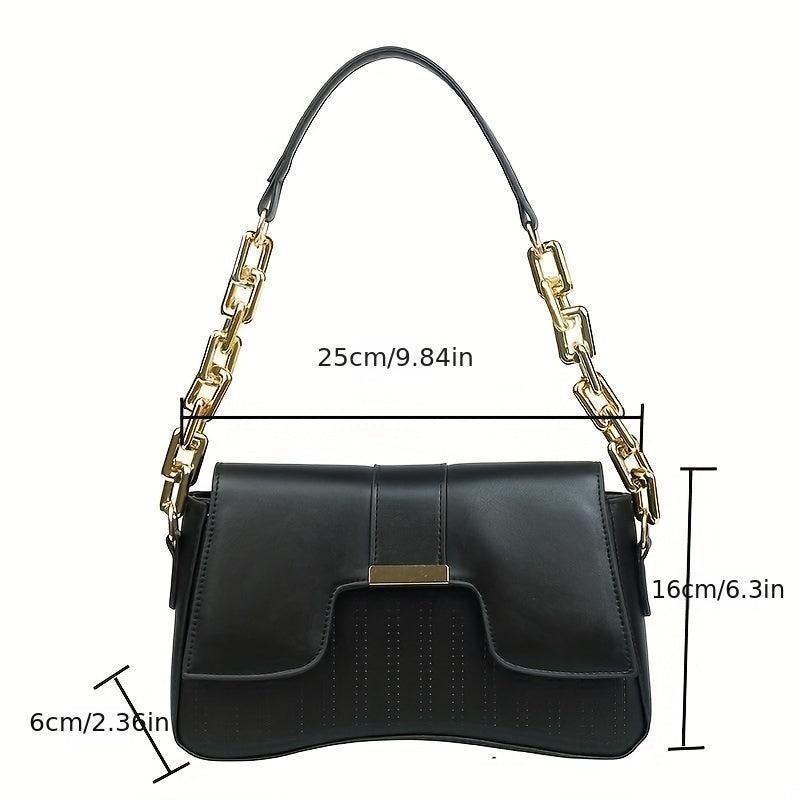 Embroidered Chain Shoulder Bag for Women