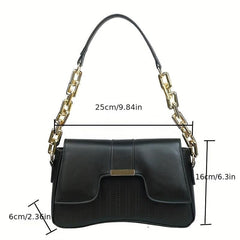 Embroidered Chain Shoulder Bag for Women