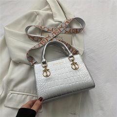 Crocodile Pattern Crossbody Top Handle Tote Bag Women's Stylish Shoulder Purse