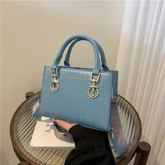 Crocodile Pattern Crossbody Top Handle Tote Bag Women's Stylish Shoulder Purse
