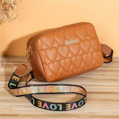 Vintage Quilted Crossbody Bag with Wide Strap