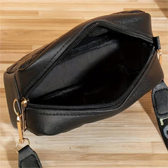 Vintage Quilted Crossbody Bag with Wide Strap