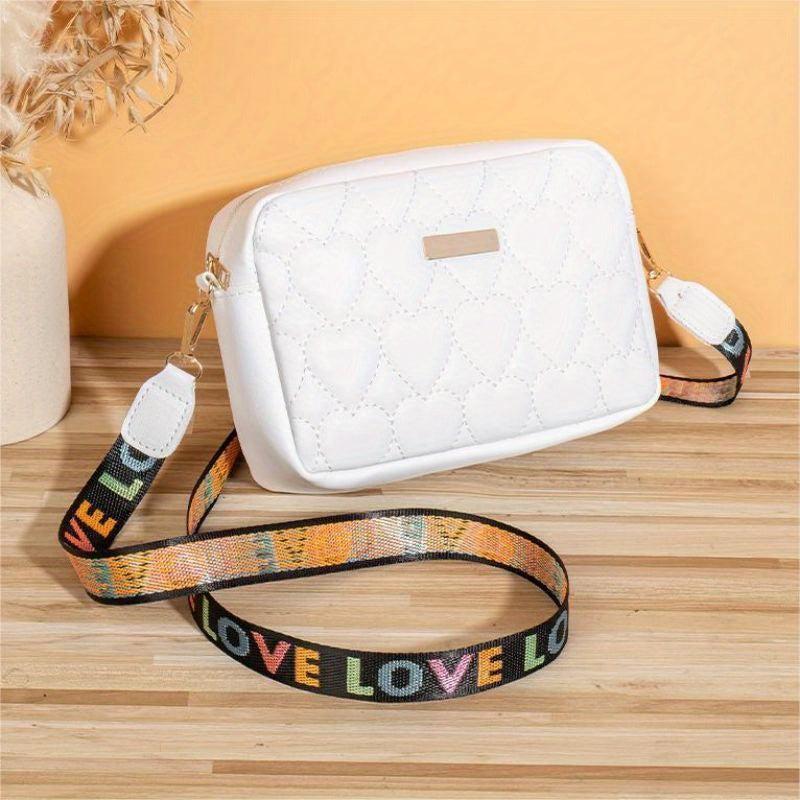 Vintage Quilted Crossbody Bag with Wide Strap