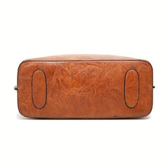 Retro Soft Leather Tote Bag Large Capacity Casual Ladies Shoulder Bag