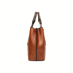 Retro Soft Leather Tote Bag Large Capacity Casual Ladies Shoulder Bag