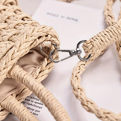 Straw Crossbody Bag Tassel Decor Beach Shoulder Bag