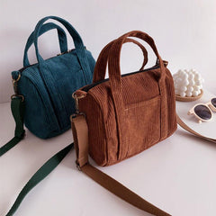 Corduroy Crossbody Bag Mini Handbag Casual Travel Shoulder Bag