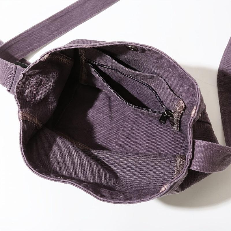 Vintage Canvas Crossbody Bag Retro Large Capacity Shoulder Bag