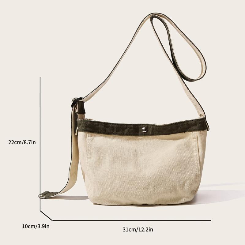 Vintage Canvas Crossbody Bag Retro Large Capacity Shoulder Bag