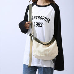 Vintage Canvas Crossbody Bag Retro Large Capacity Shoulder Bag