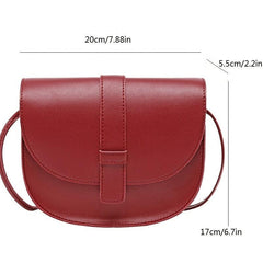 Minimalist Saddle Bag Mini Crossbody Faux Leather Purse 7x6x2 Inch