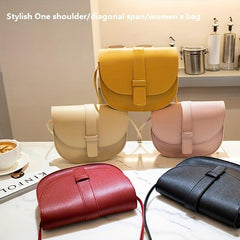 Minimalist Saddle Bag Mini Crossbody Faux Leather Purse 7x6x2 Inch