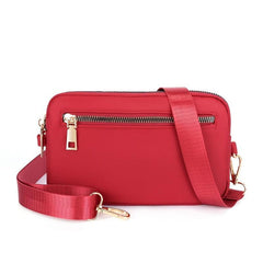 Nylon Small Square Satchel Bag for Women, Shoulder Zipper Phone Purse