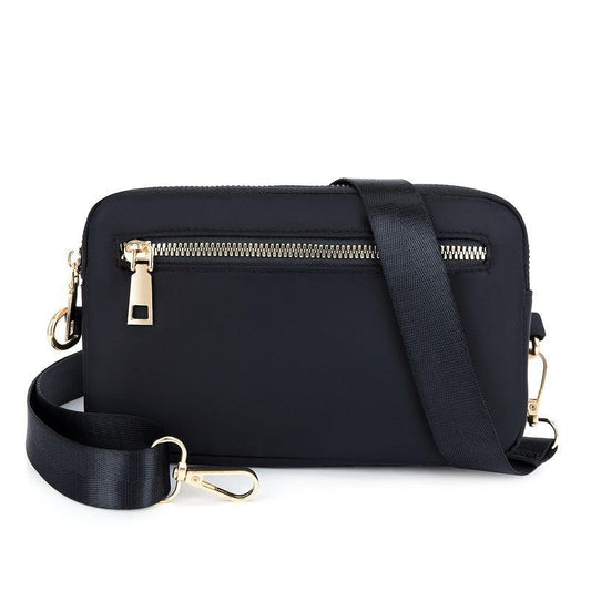 Nylon Small Square Satchel Bag for Women, Shoulder Zipper Phone Purse