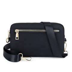 Nylon Small Square Satchel Bag for Women, Shoulder Zipper Phone Purse