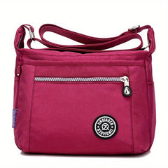 Letter Patch Crossbody Bag Nylon Shoulder Bag Travel Shopping