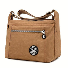 Letter Patch Crossbody Bag Nylon Shoulder Bag Travel Shopping