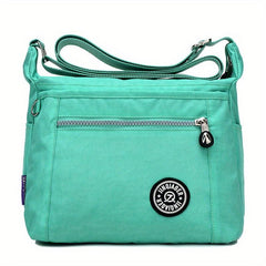 Letter Patch Crossbody Bag Nylon Shoulder Bag Travel Shopping