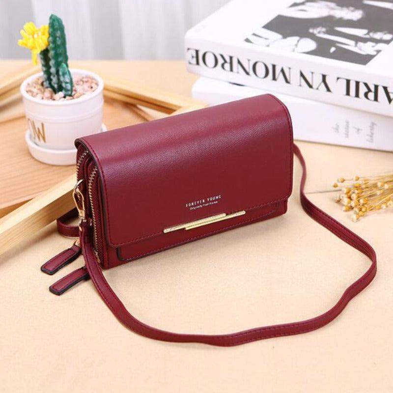 Metal Decor Crossbody Wallet Coin Purse Card Slots