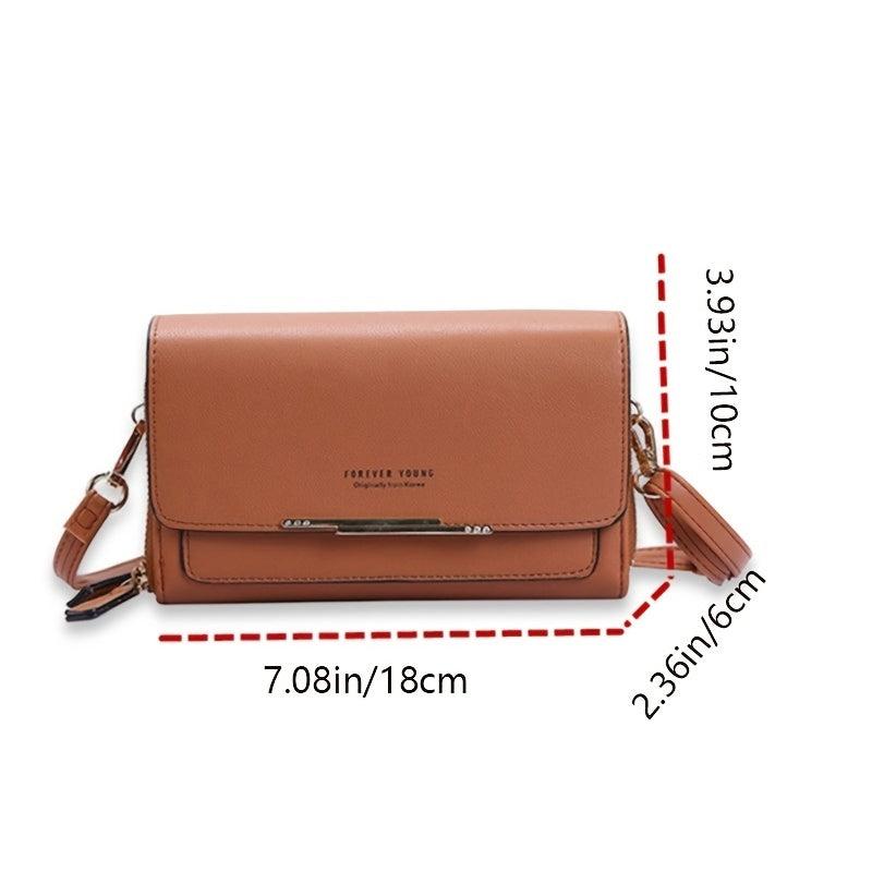 Metal Decor Crossbody Wallet Coin Purse Card Slots