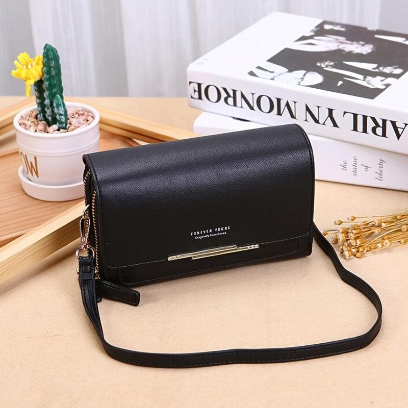 Metal Decor Crossbody Wallet Coin Purse Card Slots