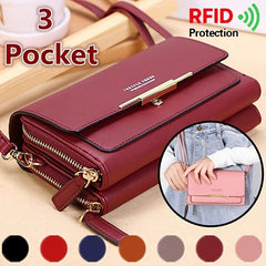 Metal Decor Crossbody Wallet Coin Purse Card Slots