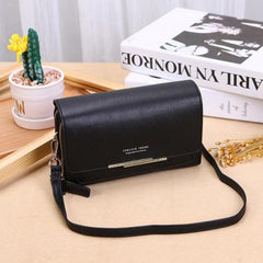 Metal Decor Crossbody Wallet Coin Purse Card Slots
