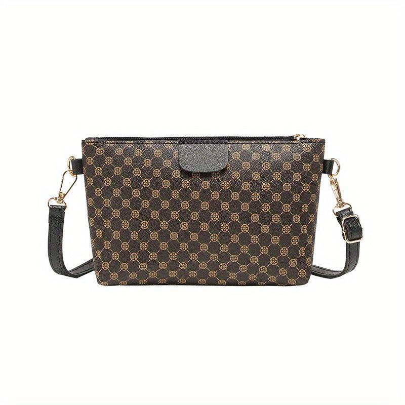 Digital Pattern Zipper Coin Purse Faux Leather Zipper Square Shape Small Bag