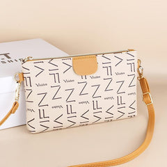 Digital Pattern Zipper Coin Purse Faux Leather Zipper Square Shape Small Bag
