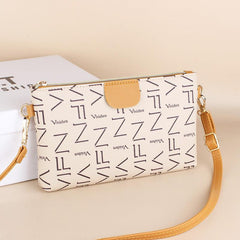 Digital Pattern Zipper Coin Purse Faux Leather Zipper Square Shape Small Bag
