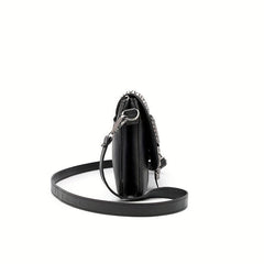 Gothic Chain Crossbody Bag Skull Studded Decor Handbags