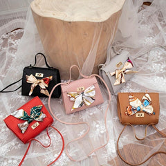 Lychee Pattern Scarf Crossbody Bag PU Leather Textured Purse