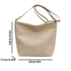 Wide Strap Crossbody Bag PU Leather Classic Shoulder Bag
