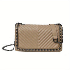 Flap Shoulder Bag Square Crossbody Quilted Satchel Bag