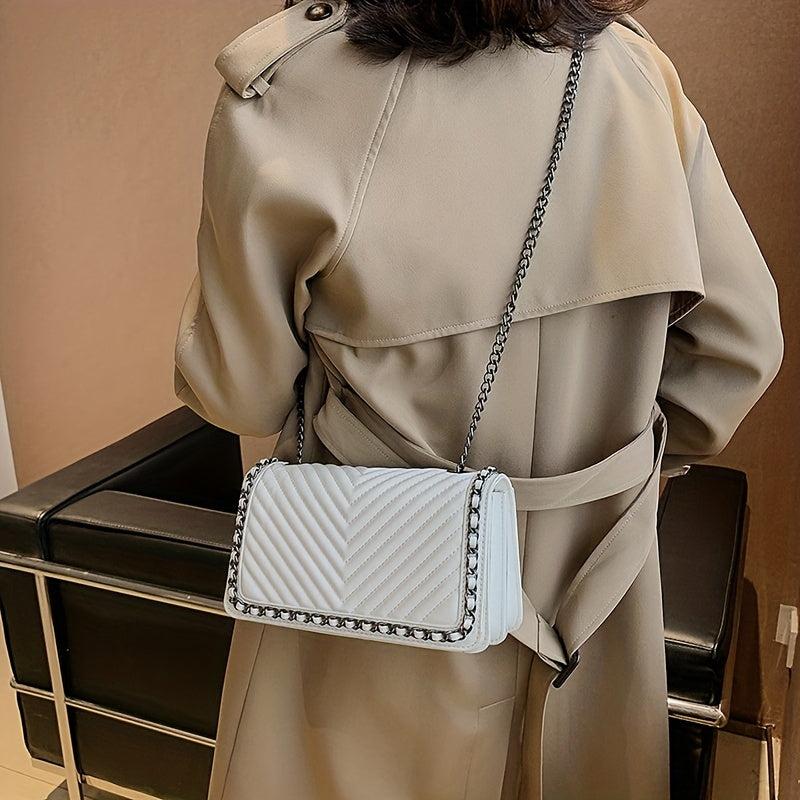 Flap Shoulder Bag Square Crossbody Quilted Satchel Bag