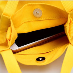 Canvas Crossbody Bag with Letter Patch Decoration