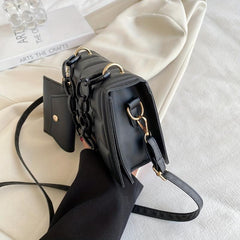 Quilted Chain Crossbody Bag with Wallet